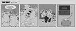 2024 anthro barnem belly bottomwear clothing comic dialogue duo english_text hi_res inside male male/male mammal monochrome moobs murid murine nipples overweight overweight_male pants rat rodent text underwear