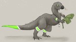 2024 ambiguous_gender beak bodypaint claws dinosaur feathers feral ferocious_ferals ginkgo_leaf_(plant) green_eyes grey_body grey_claws grey_scales hi_res holding_object holding_pen id_card ink leaf loose_feather micropachycephalosaurus ornithischian pachycephalosaurid pen prehistoric_species quill reptile scales scalie scribbles side_view signature simple_background solo spikes spikes_(anatomy) tan_background writing_on_object writing_utensil