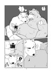 2013 anthro asian_clothing balls bear belly_lick belly_play blush bodily_fluids breath canid canine canis censor_bar censored clothing comic domestic_dog duo east_asian_clothing erect_nipples erection eyes_closed genitals grunting handjob head_in_crotch hi_res holding_head humanoid_genitalia humanoid_hands humanoid_penis ineffective_censorship japanese_clothing japanese_text kemono male male/male mammal mawashi moan monochrome moob_play moob_suck moobs nipple_fetish nipple_play nipple_suck nipples nude open_mouth oral overstimulation overweight overweight_male panting penile penis saliva saliva_on_nipples saliva_string sex sideways_oral size_difference sucking sumo surprise_oral text toshi_(artist) translated