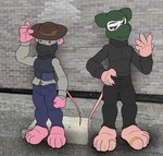 Rating: s
ID: 5414282
Date: 2025-03-05 17:30:42 -0500
Status: active
Score: 1
alley anthro balaclava bank_robbery barefoot black_bottomwear black_clothing black_eyes black_mask black_pants black_shirt black_topwear blue_bottomwear blue_clothing blue_pants bottomwear brick_wall brown_clothing brown_hat brown_headwear bulletproof_vest burglar burglary claws clothing crime criminal dominant dominant_anthro dominant_male duo feet fugitive fur gold_(metal) gold_jewelry gold_ring green_balaclava green_mask grey_body grey_fur hat headgear headwear heist hi_res how-did-we-get-here jewelry looting male mammal manly mask murid murine muscular muscular_anthro muscular_male outside pants pink_body pink_fur pink_paws pink_tail rat robber robbery robbing rodent shirt stealing tail thief thug topwear wall_(structure) white_body white_clothing white_fur white_shirt white_topwear post #5414282