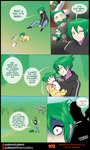 2021 aurelius_(pasc) baby_bottle beach bottomwear clothed clothing comic dialogue dragonite duffel_bag english_text facial_hair flashback footwear forest gavin_(sirgallade) generation_1_pokemon geralt_(sirgallade) gina_(sirgallade) giorno_(sirgallade) grant_(sirgallade) green_hair group hair hi_res hoodie human lake logo male mammal matemi milk motion_lines mustache nintendo onesie pacifier pants plant pokemon pokemon_(species) red_eyes seaside shirt shoes silhouette silver_soul_(comic) sir_gallade text topwear tree uniform