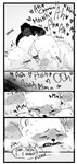 2023 absurd_res anthro balls bear bepo_(one_piece) blush butt clothing comic duo ear_piercing ear_ring english_text erection eyes_closed feet genitals greyscale handjob hi_res human male male/male mammal minkmen_(one_piece) monochrome nekokat42 one_piece overweight overweight_male penile penis piercing polar_bear ring_piercing sex shirt text topwear trafalgar_law ursine