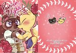 aloha_shirt angry animal_crossing anthro apron black_and_white blush canid canine chinese_text clothing comic cover cover_art cover_page crazy_redd duo flower fox heart_symbol hi_res hibiscus male male/male mammal monochrome nintendo pattern_clothing pattern_shirt pattern_topwear plant raccoon_dog shandrawaka shirt tanuki text tom_nook_(animal_crossing) topwear tropical