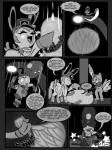 anthro bluebean comic dialogue eeveelution english_text female feral garden_of_eden generation_2_pokemon generation_3_pokemon generation_6_pokemon hi_res mawile monochrome nintendo plusle pokemon pokemon_(species) sneasel sylveon text