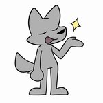 1:1 2024 anthro biped canid canine canis eyes_closed fur graywalf graywalf_(character) grey_body grey_fur male mammal nude_anthro nude_male open_mouth slim_anthro slim_male solo standing star wolf