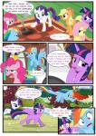 2014 absurd_res applejack_(mlp) blue_body blue_feathers blue_fur chilllum color_coded color_coded_text comic dialogue digital_media_(artwork) earth_pony english_text equid equine feathered_wings feathers female feral fluttershy_(mlp) friendship_is_magic fur group hair hasbro hi_res horn horse inside light262 mammal multicolored_hair my_little_pony mythological_creature mythological_equine mythology name_drop name_in_dialogue outside pegasus pinkie_pie_(mlp) pointy_speech_bubble pony rainbow_dash_(mlp) rainbow_hair rarity_(mlp) reaction_shot snow snowing speech_bubble text twilight_sparkle_(mlp) unicorn winged_unicorn wings