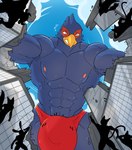 Rating: e
ID: 5597430
Date: 2025-05-25 13:18:42 -0400
Status: active
Score: 4
anthro avian big_bulge bird blue_body blue_feathers bulge city clothing cloud destruction detailed_bulge falco_lombardi feathers fish_eye_view genital_outline green_eyes happyending hi_res looming low-angle_view macro male muscular muscular_male nintendo nipples non-mammal_nipples silhouette speedo star_fox swimwear post #5597430