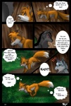 blank_(ruki) canid canine canis comic dialogue digital_media_(artwork) english_text female feral fox group kesh_(ruki) male mammal mother_(lore) nature outside parent_(lore) rukifox shadow solo_focus tail text watermark wolf