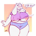 Rating: q
ID: 4136229
Date: 2023-06-27 10:59:29 -0400
Status: active
Score: 124
1:1 anthro belly big_breasts blush bodily_fluids boss_monster_(undertale) bottomwear bovid breasts caprine clothing crop_top deltarune denim denim_bottomwear denim_clothing denim_shorts dialogue digital_media_(artwork) embarrassed english_text erect_nipples fangs female floppy_ears fur gradient_background hi_res horn hotpants huge_breasts interjection lop_ears mammal mature_female navel nipple_outline nipple_slip nipples open_mouth overweight overweight_anthro overweight_female portrait shirt shorts signature simple_background solo sound_effects speech_bubble standing sweat sweaty_breasts teeth text thick_thighs three-quarter_portrait topwear toriel under_boob undertale undertale_(series) wardrobe_malfunction white_body white_fur wide_hips zixzs-redlight post #4136229