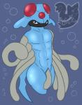 animal_genitalia anthro anthrofied black_eyes blue_body blue_skin bubble cnidarian crystal generation_1_pokemon genital_slit genitals hi_res looking_at_viewer male marine multi_arm multi_limb multi_pecs muscular muscular_anthro muscular_male navel nintendo nude pecs penis pokemon pokemon_(species) posexe simple_background solo tentacles tentacruel underwater unusual_anatomy unusual_genitalia unusual_penis water watermark