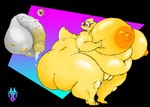 alphys anthro balls belly big_balls big_belly big_breasts big_butt big_penis blush bodily_fluids bone breasts buckteeth butt cum deep_navel demon dinosaur duo eyewear female genital_fluids genitals glasses gradient_penis hi_res huge_balls huge_breasts huge_butt huge_penis hyper hyper_balls hyper_breasts hyper_butt hyper_genitalia hyper_penis leaking_cum looking_at_genitalia looking_at_penis navel necro_lorr nude obese obese_female overweight overweight_female penile_spines penis plump_labia prehistoric_species pussy reptile scalie skull skull_head solo_focus speech_bubble spiked_tail spikes spikes_(anatomy) sweat sweatdrop tail teeth thick_tail undertale_(series) vaginal_fluids