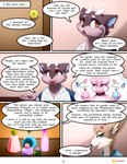 colored comic darkmirage dialogue digital_media_(artwork) ear_piercing ear_ring english_text female feral hi_res male nii_otter piercing redoxx ring_piercing sis_(fyoshi) solo text unknown_species vicious_kitty