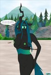 anthro arthropod beach breasts changeling fab3716 female friendship_is_magic hasbro hi_res my_little_pony nude queen_chrysalis_(mlp) solo