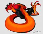 2009 anthro anthrofied biped black_body claws cobra digital_media_(artwork) disney disney's_aladdin fangs feet grey_background gunzcon jafar_(disney) looking_at_viewer male muscular muscular_anthro muscular_male nude red_eyes reptile scalie simple_background sitting snake snake_hood solo spread_legs spreading teeth toes