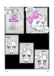 2013 5_fingers accessory anthro asking asking_another asking_what black_and_white blush bow_(feature) bow_accessory bow_ribbon clean_diaper clothed clothing comic comic_panel crescent_moon_(marking) crossdressing dialogue dialogue_with_sound_effects diaper diaper_under_clothing digital_media_(artwork) dress ear_bow embarrassed english_text exposed_diaper eyelashes eyeshadow femboy fingers floral floral_clothing floral_dress floral_print footwear forehead_mark frilly frilly_clothing frilly_dress frilly_footwear frilly_socks generation_2_pokemon giggling hair_accessory hair_bow hair_ribbon hi_res kobi94 laugh lipstick makeover makeup male markings monochrome moon_(marking) nintendo offscreen_character onomatopoeia pink_bow pink_clothing pink_dress pink_eyeshadow pink_lipstick pokemon pokemon_(species) print_clothing print_dress question ribbons socks solo sound_effects speech_bubble split_dialogue talking_to_another teddiursa text vocalization wearing_diaper young young_anthro