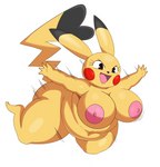 anthro anthrofied big_breasts breasts cosplay_pikachu_(character) direction_lines female fur generation_1_pokemon hi_res motion_lines motion_outline navel nintendo nipples nude_edit overweight overweight_female pikachu pokemon pokemon_(species) pokemorph simple_background smooth_motion_outline solo sssonic2 thick_thighs third-party_edit wide_hipped_anthro wide_hipped_female wide_hips yellow_body yellow_fur