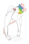 2019 albino anthro autotonguejob backbend balls buckteeth claws digitigrade ear_piercing eyes_closed featureless_chest femboy flexible fur genitals hair hand_on_hip hand_on_leg hi_res long_tongue male mammal masturbation mouse multicolored_hair murid murine oral oral_masturbation palette_jam palette_jam_(artist) penis piercing pink_body pink_ears pink_fur pink_nose purple_claws rainbow_hair red_tongue rodent simple_background slim solo straight_legs teeth tongue tongue_out trans_(lore) trans_woman_(lore) white_background white_body white_fur