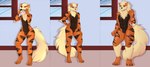 3_toes 5_fingers abs after_transformation ankle_tuft anthro arcanine arm_tuft athletic athletic_anthro athletic_male base_one_layout big_tail black_claws body_size_growth bodysuit brown_body brown_fur brown_hair brown_nose brown_stripes bulge cheek_tuft chin_tuft claws clothing consensual_transformation crotch_tuft danilokumriolu digitigrade elbow_tuft facial_tuft featureless_crotch feet femboy finger_claws fingers fluffy fluffy_tail fur generation_1_pokemon glistening glistening_body green_eyes growth hair hand_on_hip happy head_tuft hi_res holding_madk human human_to_anthro imminent_transformation inside kanso_fox latex latex_bodysuit latex_clothing latex_skinsuit leg_tuft looking_at_viewer male mammal mane mask masking mid_transformation muscle_growth navel neck_tuft nintendo nude orange_body orange_fur paws pecs pivoted_ears pokemon pokemon_(species) pose sequence shaded simple_shading size_transformation skinsuit slim smile snaggle_teeth solo species_transformation standing stripes suit_transformation suiting tail tan_body tan_fur teeth thick_thighs tight_clothing toe_claws toes transformation transformation_sequence tuft wide_hipped_anthro wide_hipped_male wide_hips window