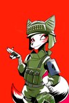 Rating: s
ID: 5345896
Date: 2025-02-02 00:08:33 -0500
Status: active
Score: 21
2025 absurd_res ammo_pouch anthro armor ballistic_vest black_nose body_armor bottomwear bullet canid canine cigarette clothed clothed_anthro clothed_female clothing eye_markings eyeliner female female_anthro fingerless_gloves fox fur furgonomic_headwear furgonomics gatonejo gloves green_bottomwear green_clothing green_helmet green_topwear handwear hi_res holding_cigarette holding_object magazine_(gun) magazine_pouch makeup mammal markings military military_helmet military_uniform plate_armor pupils red_background red_eyes red_pupils simple_background soldier solo standing topwear uniform warrior white_body white_fur post #5345896