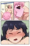 2024 absurd_res areola ashido_mina bath bathhouse big_areola big_clitoris big_nipples black_eyebrows black_hair black_sclera blurred_background blush blush_lines bodily_fluids clitoral clitoral_hood clitoral_sucking clitoris comic cunnilingus digital_media_(artwork) duo english_text eyebrow_through_hair eyebrows eyelashes eyes_closed female female/female female_humanoid flat_chested genital_fluids genitals greatm8sfm hair hi_res horn horned_humanoid humanoid humanoid_on_humanoid inverted_nipples kyoka_jiro light_body light_skin long_hair looking_pleasured mammal my_hero_academia nipples not_furry nude nude_female nude_humanoid open_mouth oral pink_body pink_clitoral_hood pink_clitoris pink_eyebrows pink_hair pink_pussy pink_skin plump_labia pubes pubic_mound puffy_areola pupils purple_areola pussy quirked_human_(my_hero_academia) saliva sex short_hair sitting spread_legs spreading steam sweat tears tears_of_pleasure teeth text thought_bubble translucent translucent_hair unusual_anatomy unusual_ears vaginal vaginal_fluids wet yellow_eyes yellow_horn