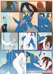 alirfesta_felastis anthro breasts comic dessert digital_media_(artwork) duo equi equid equine equis_universe exclusive female female/female food heart_symbol hi_res horse ki'rinaes kissing mammal muscular muscular_female nipples nude selfie shower slightly_chubby slightly_chubby_female sunny_way sunny_way_(character)