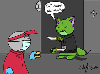Rating: s
ID: 4833253
Date: 2024-06-06 13:41:15 -0400
Status: active
Score: -2
burger chefrens clothing food fur green_body green_fur hi_res hoodie human knife madness_combat male mammal mcdonald's nomauth_(chefrens) topwear worker post #4833253