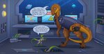 Rating: s
ID: 4147161
Date: 2023-07-02 23:10:56 -0400
Status: active
Score: 61
ambiguous_gender badge claws clothed clothing compsognathid compsognathus computer dinosaur dromaeosaurid electronics english_text error error_message female feral finger_claws furgonomics group hi_res inside jenery lanyard larger_female machine malfunction mechanic planet prehistoric_species reptile satchel scalie science_fiction shay_(paulrevere1991) sickle_claw size_difference space spacecraft speech_bubble text theropod toe_claws tools vehicle velociraptor post #4147161