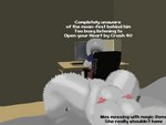 2022 4:3 anthro breasts cave_story digital_drawing_(artwork) digital_media_(artwork) english_text exposed_breasts fan_character female hi_res jer lagomorph magic male mammal masturbating_on_bed masturbation mial_(jer) mial_the_mimiga mimiga text unaware