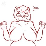 2d_animation animated anthro belly big_breasts bouncing bouncing_breasts breasts canid canine canis domestic_dog female frame_by_frame hi_res jumping mammal mature_female minusdanna monochrome red_and_white slightly_chubby solo