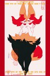 absurd_res ambiguous_gender anthro blush braixen generation_6_pokemon hi_res huge_ears inner_ear_fluff nintendo pokemon pokemon_(species) pupils red_eyes sarifairy slit_pupils smile solo tail thick_thighs tuft