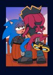 absurd_res anthro anthro_on_anthro balls biped blush bodily_fluids duo echidna eulipotyphlan genitals hedgehog hi_res knuckles_the_dread knuckles_the_echidna male male/male mammal monotreme netflix penis pirate sega ship sonic_prime sonic_the_hedgehog sonic_the_hedgehog_(series) stargemmedampharos sweat vehicle watercraft