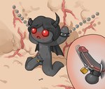 azazel_(tboi) balls bdsm black_body black_hair blush blush_lines bodily_fluids bondage bound broken_horn chain chibi cock_and_ball_torture cuff_(restraint) demon erection genital_torture genitals glans hair horn humanoid humanoid_genitalia humanoid_penis key lock male membrane_(anatomy) membranous_wings open_mouth penetration penis plug_(sex_toy) red_eyes restraints sex_toy solo sounding_rod sweat testicle_cuff the_binding_of_isaac_(series) tosx urethral urethral_penetration urethral_plug wings xray_view