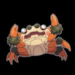 1:1 2022 6_legs absurd_res alpha_channel ambiguous_gender arthropod barefoot big_mouth_(anatomy) black_eyes brown_body brown_fur chela claws crab_claw crustacean decapoda detailed featureless_crotch feet feral fur generation_9_pokemon glistening glistening_body glistening_claws head_tilt hi_res klawf looking_aside looking_away machine malacostracan marine multi_leg multi_limb multicolored_body nintendo nude official_art open_mouth orange_body outline pokemon pokemon_(species) pose pupils raised_arm robot rosy_cheeks round_body round_eyes round_head shadow simple_background small_pupils solo tan_body transparent_background unknown_artist white_outline