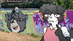 2024 2d_animation animated anthro blinking blush bodily_fluids border_collie canid canine canis clothed clothing collie conditional_dnp confusion day dirt domestic_dog dress_shirt ear_piercing ear_ring english_audio eyebrows female flustered frown fur gesture graffiti grass hair hand_gesture herding_dog humor looking_at_viewer lucy_adams mammal meme motion_blur one_eye_closed open_mouth open_smile outside pastoral_dog photo_background photography_(artwork) piercing plant plushie pointing pointing_at_self pseudoregalia real ring_piercing sheepdog shirt short_playtime smile solo sonokido sound sound_warning sweat sybil_(pseudoregalia) tail tail_motion tailwag teeth tongue topwear tree tuft unknown_artist ventura_city_drifters vest webm wink