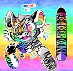 2024 ambiguous_gender anthro biped felid fur grey_body grey_eyes grey_fur looking_at_viewer mammal multicolored_body multicolored_eyes multicolored_fur pantherine rainbow_body rainbow_eyes rainbow_fur simple_nicks solo sparklefur tiger white_body white_fur