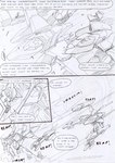 aircraft airship anthro battle black_and_white canid canine chair comic crashing dialogue driving dust dust_cloud english_text flashback fur furniture hair kitfox-crimson landing machine male mammal mecha monochrome motion_lines multicolored_body multicolored_fur novus_(kitfox-crimson) on_chair onomatopoeia open_mouth sitting sitting_on_chair sketch solo sound_effects speech_bubble star_symbol stolen_generation text two_tone_body two_tone_fur vehicle war warzone