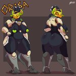 1:1 absurd_res anthro anthrofied azulejo big_breasts big_butt blizzard_entertainment breasts butt clitoris female genitals hi_res humanoid machine orisa_(overwatch) overwatch pussy redesign robot robot_humanoid simple_background solo