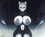 2022 anthro big_breasts breasts clothing felid feline female galacticmichi hellraiser huge_breasts katrina_fowler looking_at_viewer mammal nipples pinhead solo