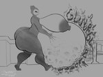 4:3 absurd_res after_vore anthro anthro_pred artist_name belly belly_squish big_belly big_breasts big_butt bone bone_imprints bones_in_stomach breast_expansion breasts butt butt_expansion digestion digestion_noises expansion fatal_vore female female_pred female_prey generation_1_pokemon greyscale hand_on_belly hand_on_own_belly hi_res huge_belly huge_breasts huge_butt hyper hyper_belly imprints mammal monochrome multiple_prey nintendo nipples nude nude_female overweight overweight_anthro overweight_female pokemon pokemon_(species) signature skull skull_imprint smile snorlax squish starstrikex thick_thighs vore walking weight_gain wide_hips