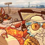 Rating: s
ID: 5511051
Date: 2025-04-17 19:43:22 -0400
Status: active
Score: 14
1:1 2025 absurd_res aloha_shirt anthro arthropod black_hair blue_hair bucket_hat canid canine canis car cigarette cigarette_holder clothing cloud crab crustacean decapod desert detailed_background digital_media_(artwork) driving duo ear_piercing ezo fangs fear_and_loathing_in_las_vegas felid fur hair hat headgear headwear hi_res kaito_(fizzyteefs) keenadraws las_vegas malacostracan male mammal outside pattern_clothing pattern_shirt pattern_topwear piercing prehistoric_species rear_view red_body red_fur road saber-toothed_tiger shirt sign skyline smile substance_intoxication teeth toothy_grin topwear vehicle whiskers white_body white_fur wolf post #5511051