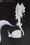 anthro big_butt butt canid canine canis female hi_res mammal molesondrive pinup pose retro solo text url wolf