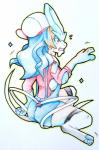 2018 2_tails 3_fingers 3_toes 4_fingers absolute_territory absurd_res blue_body blue_fur blue_hair blush bodily_fluids brown_hair butt canid canine clothing digitigrade feet female fingers flying_sweatdrops footwear frown fujoshiineko full-length_portrait fur fused_fingers generation_2_pokemon growth hair handpaw hat hatching_(art) head_crest headgear headwear hi_res hindpaw human legendary_pokemon legwear light_body light_skin looking_at_hand looking_at_self lyra_(pokemon) mammal motion_lines multi_tail multicolored_body multicolored_fur nintendo open_frown open_mouth outline overalls pawpads paws pink_pawpads pokemon pokemon_(species) portrait rear_view red_eyes shaded shadow shiny_pokemon shirt shocked simple_background sitting snout socks solo sparkles species_transformation spikes suicune surprise sweat sweatdrop tail tail_growth tan_body tan_skin thigh_highs thigh_socks thin_tail toes topwear torn_clothing torn_shirt torn_topwear traditional_media_(artwork) transformation two_tone_body two_tone_fur white_background white_body white_fur white_tail wide_eyed