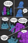 2018 anthro black_body black_fur bovid caprine clothed clothing comic darkner deltarune dialogue digital_media_(artwork) english_text eyewear female fur glasses goat group hair hat headgear headwear human humanoid kris_(deltarune) lancer_(deltarune) lynxgriffin male mammal ralsei reptile scalie simple_background smile susie_(deltarune) teeth text undertale_(series)