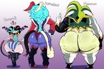 absurd_res asmodeus_(helluva_boss) big_butt butt cellulite clothed clothing electronics fizzarolli_(helluva_boss) group helluva_boss hi_res horn huge_butt imp male mammon_(helluva_boss) nathanatwar pantsless phone tail thick_thighs trio