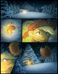 2024 applejack_(mlp) clothing comic cutie_mark detailed_background digital_media_(artwork) earth_pony equid equine female feral friendship_is_magic hasbro hat headgear headwear hi_res horse mammal my_little_pony outside plant pony quadruped s2-freak snow solo tree winter