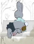 Rating: e
ID: 5570563
Date: 2025-05-13 21:51:15 -0400
Status: active
Score: 67
anthro anus background_character balls bench black_bottomwear black_clothing black_shorts blue_clothing blue_shirt blue_topwear bodily_fluids bottomwear bottomwear_down butt clothed clothing crowning_feces dripping duo empty_eyes eyebrows fart fart_cloud feces fur genital_fluids genitals grey_body grey_fur grey_inner_ear_fluff hi_res inner_ear_fluff lagomorph leporid long_sleeve_shirt looking_at_another lying male mammal narrowed_eyes on_side open_mouth outside park_bench partially_clothed penis plant pooping precum precum_drip public public_exposure rabbit raised_eyebrow scatplay scut_tail shirt short_tail shorts shorts_down simple_background solo tail tiosqr topwear tree tuft post #5570563