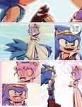 alternate_costume anthro biped blaze_the_cat blush clothing comic digit_ring domestic_cat dress duo eulipotyphlan felid feline felis female gold_(metal) gold_tooth hedgehog hi_res jewelry male male/female mammal pirate rfts10919 ring sega smile smirk sonic_the_hedgehog sonic_the_hedgehog_(series) speech_bubble surprise veil wedding wedding_dress wedding_ring