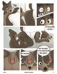 absurd_res anal andy_(echto) anthro balls bed bodily_fluids body_hair bottomless brown_body brown_fur butt canid canine canis charlie_(echto) clothed clothing comic dialogue domestic_dog duo echto english_text father_(lore) father_and_child_(lore) father_and_son_(lore) foreskin fur furniture genital_fluids genitals hi_res humanoid_genitalia humanoid_penis incest_(lore) leaking_precum male male/male mammal nude oral parent_(lore) parent_and_child_(lore) parent_and_son_(lore) penis precum raised_tail reach_around retracted_foreskin rimming sex shirt son_(lore) son_rimming_father tail tank_top text topwear