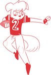 2017 4_fingers action_pose american_football anthro biped bird_dog bodypaint bottomwear brett_macduffy canid canine canis cheek_tuft chokovit_(artist) cleats clothed clothed_anthro clothed_male clothing digital_drawing_(artwork) digital_media_(artwork) dog_ears dog_tail domestic_dog drawstring eyebrows face_paint facial_tuft fingerless_gloves fingers floppy_ears fluffy fluffy_tail football_player footwear front_view full-length_portrait fur fur_tuft furgonomic_bottomwear furgonomics gloves golden_retriever hair handwear hi_res holding_american_football hunting_dog jersey knee_pads male male_anthro mammal monochrome number number_on_jersey number_on_topwear open_mouth portrait pose red_and_white retriever shoes shoulder_pads simple_background sketch solo sport tail topwear tuft white_background