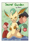 18+_adults_only_sign absurd_res bed_sheet bedding comic cover cover_art cover_page eeveelution ekayas female generation_4_pokemon hi_res human leafeon male mammal nintendo pokemon pokemon_(species) tagme yellow_body